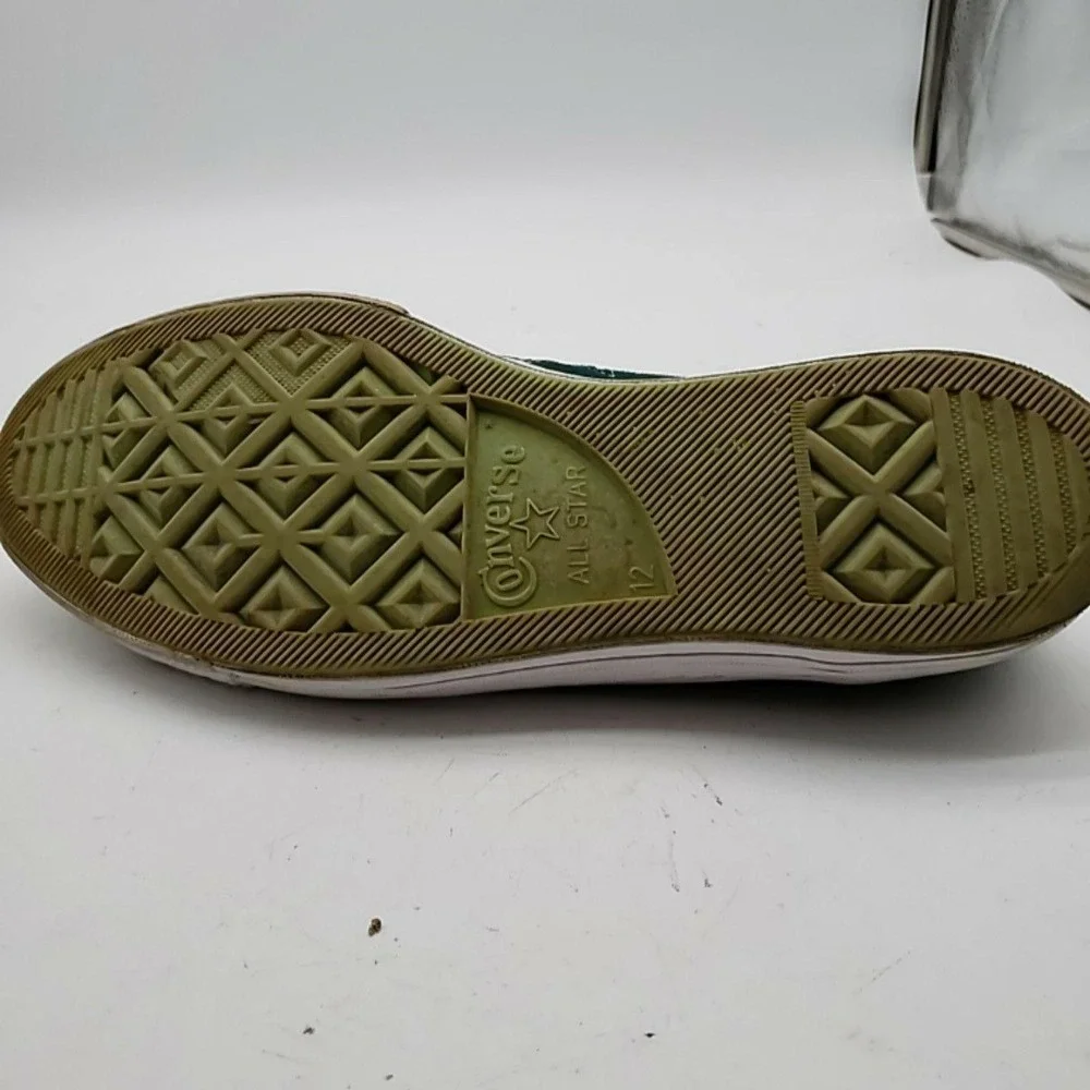 Converse One Star Shoes Mens Size 12 Green Leather Low Top Lace Up Sneakers - Picture 7 of 16